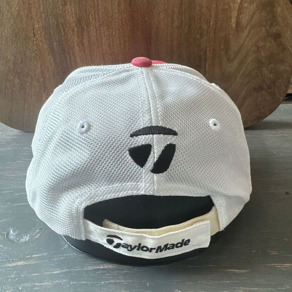 TaylorMade Tmax Gear F7 Embroidered Red & White Snapback Golf Hat Cap - Picture 4 of 7